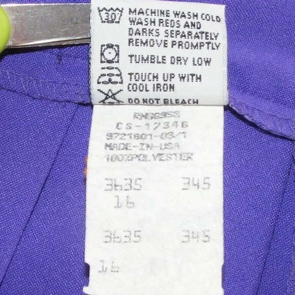 Vintage HEAD Tennis Skirt, 34", Purple, Pleated, Back Zip, Athletic wear - Picture 13 of 13